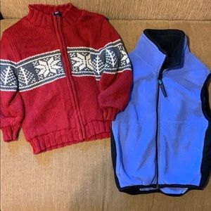 Boys clothing 4T sweater & vest EUC GAP & molehill